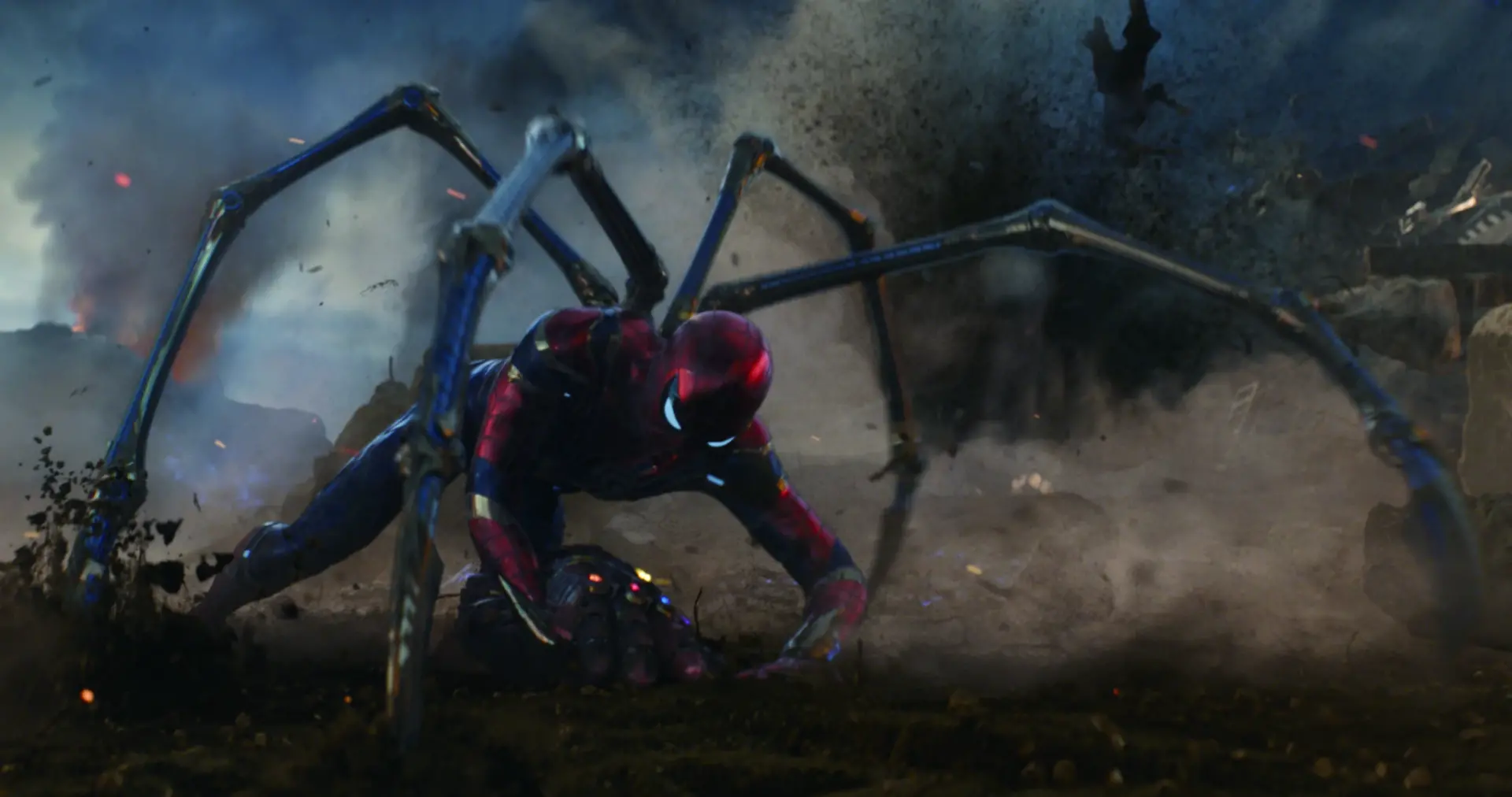 Ae spider man sous le deluge du bombardement