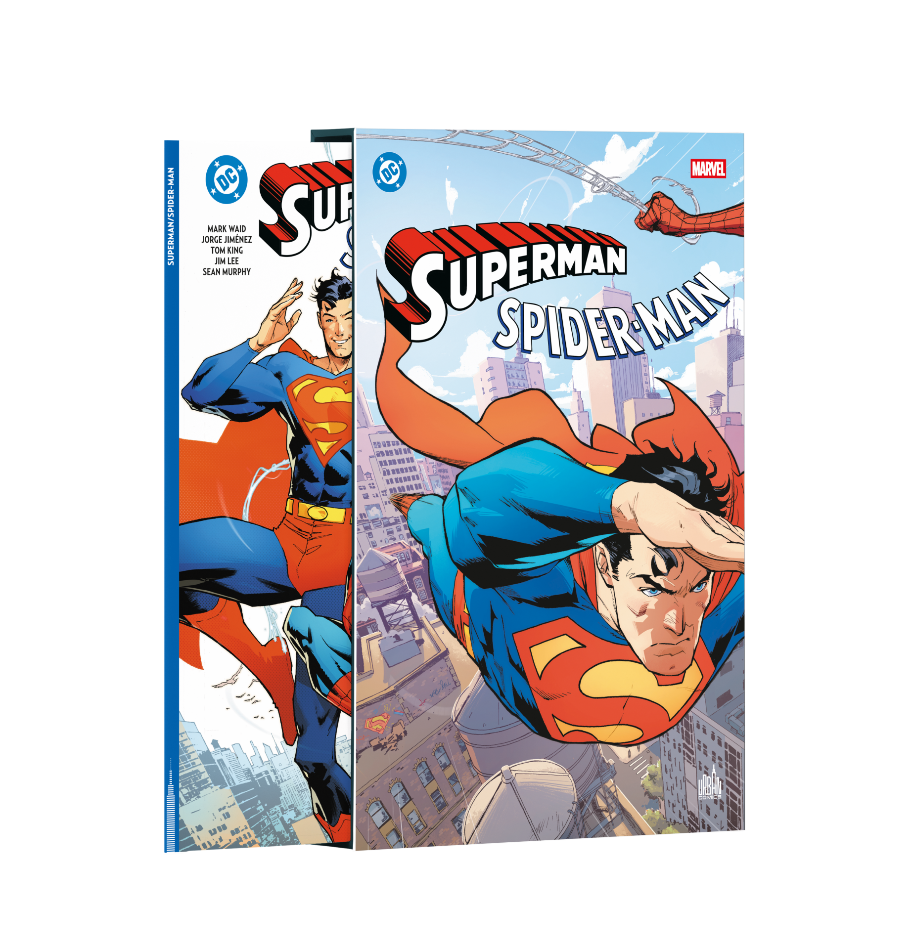 Coffret superman spider man mockup vue 2 hd eclairci